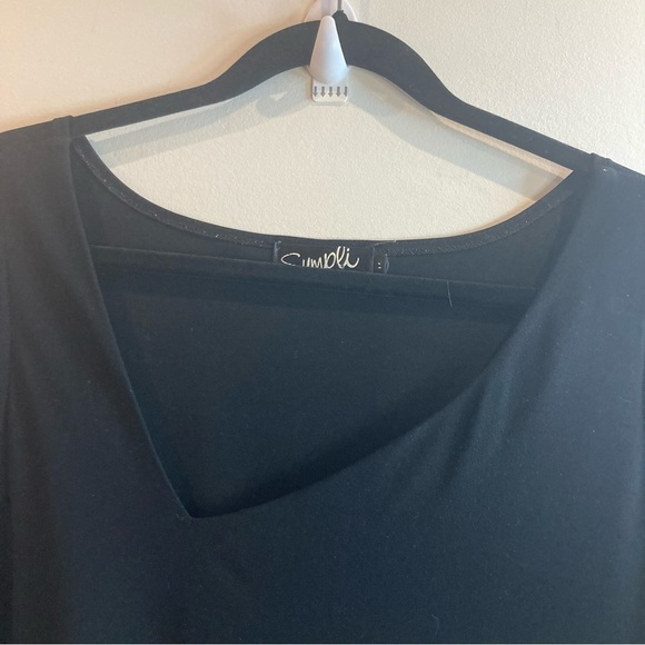 SYMPLI Sz 14 Asymmetric 3/4 Sleeves With Shoulder Cut Out Long Line Tunic - Picture 3 of 8